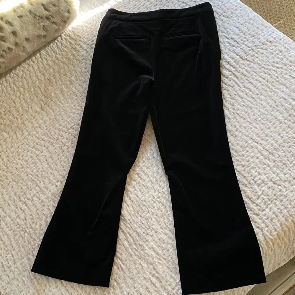 Black Velvet Flare Pants - Picture 2 of 9